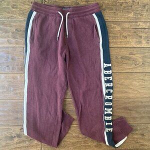 Y2K Abercrombie Maroon Joggers Womens XS Classic Logo Preppy